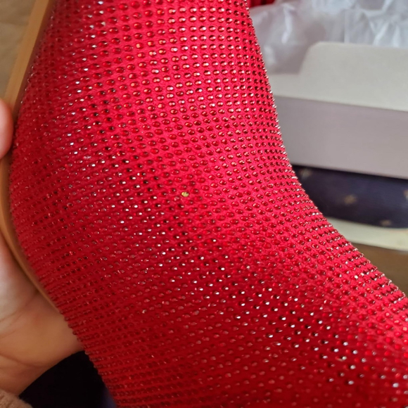 NWT Women’s Cowgirl Boots Rhinestone Fringe Sparkly Western Red Chunky Heel - Picture 10 of 10